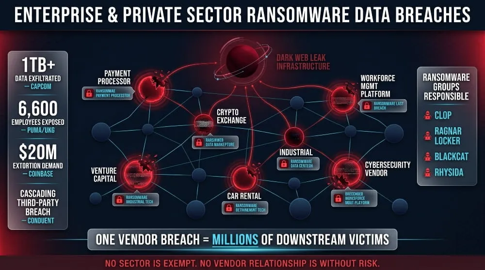 Enterprise and Private Sector Ransomware Data Breaches