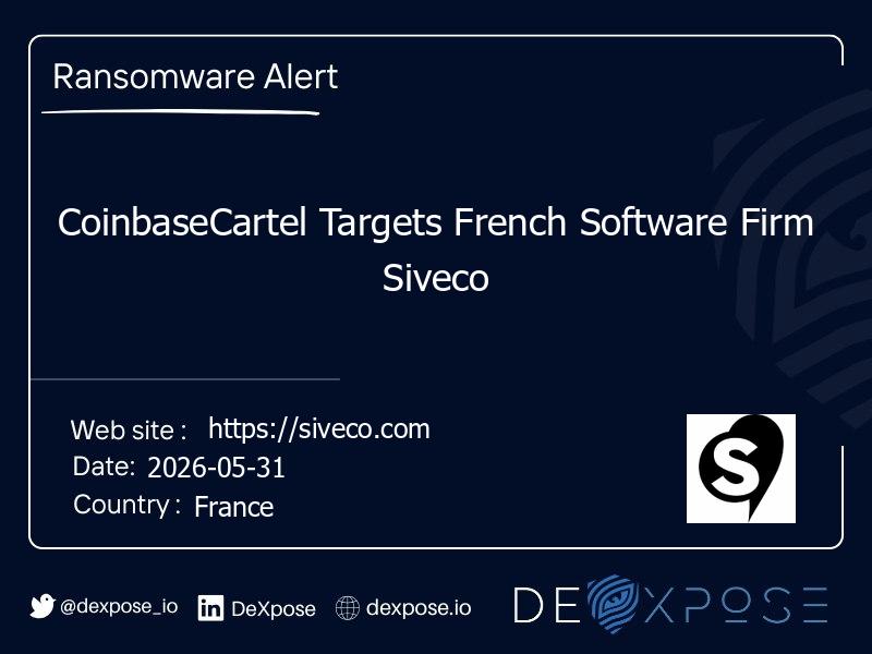 CoinbaseCartel Targets French Software Firm Siveco