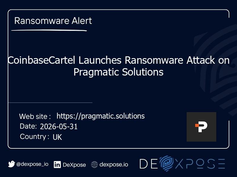CoinbaseCartel Launches Ransomware Attack on Pragmatic Solutions