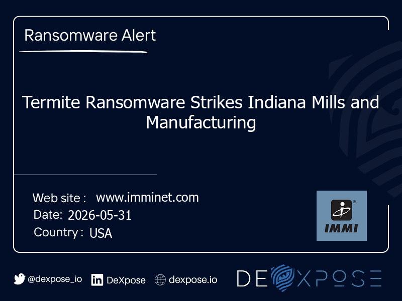 Termite Ransomware Strikes Indiana Mills and Manufacturing