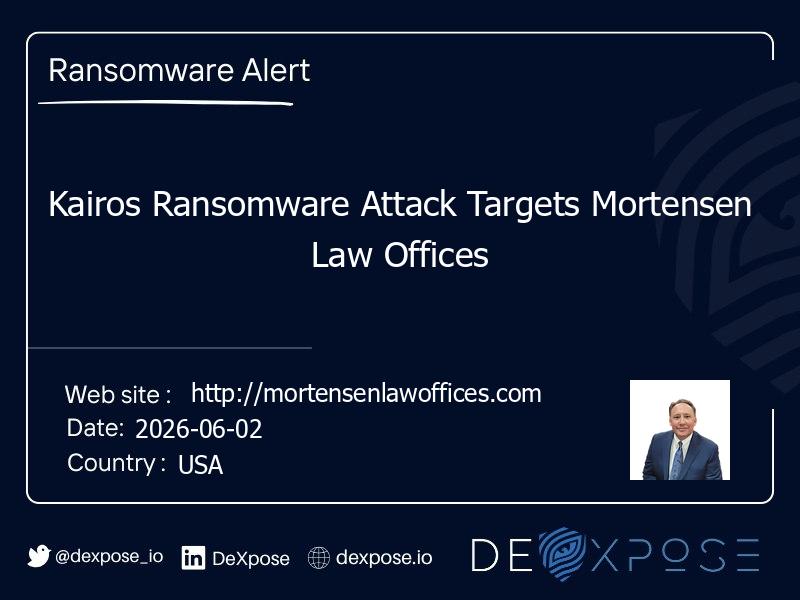 Kairos Ransomware Attack Targets Mortensen Law Offices