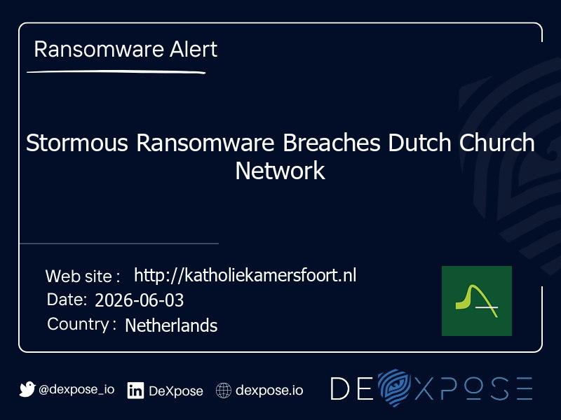 Stormous Ransomware Breaches Dutch Church Network