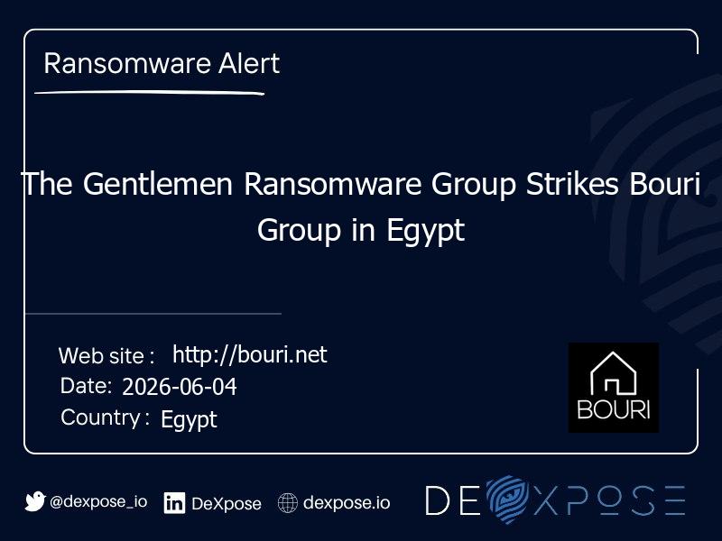 The Gentlemen Ransomware Group Strikes Bouri Group in Egypt