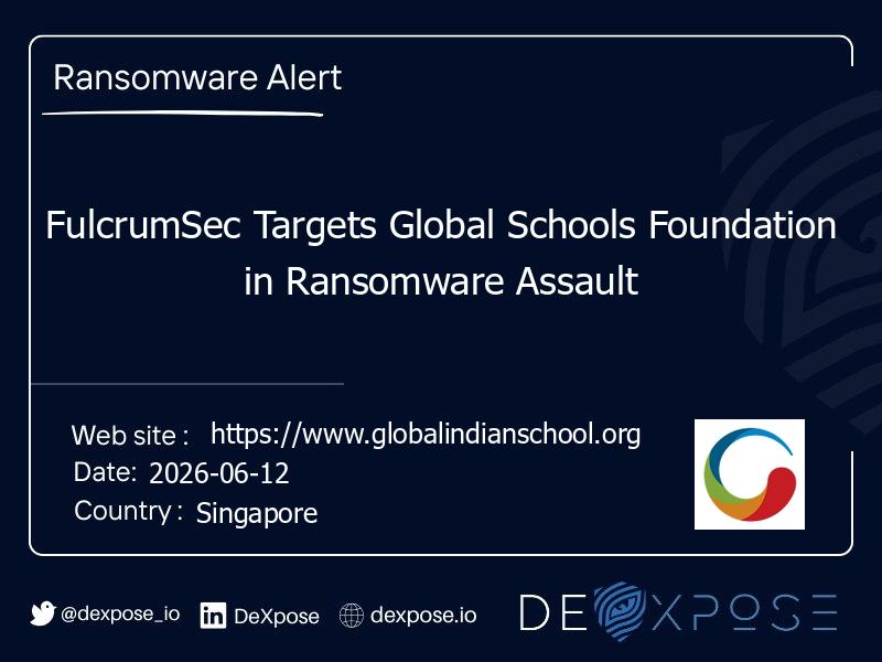 FulcrumSec Targets Global Schools Foundation in Ransomware Assault