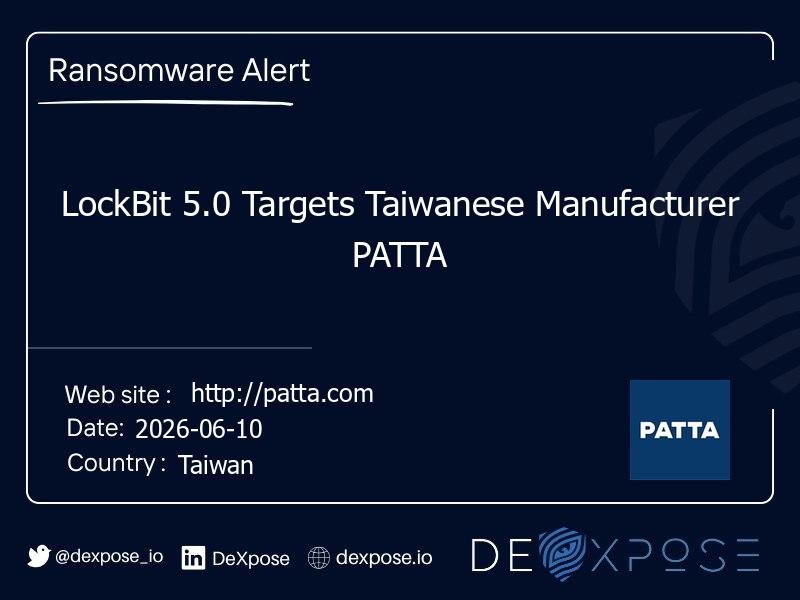 LockBit 5.0 Targets Taiwanese Manufacturer PATTA