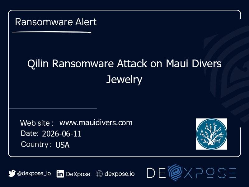 Qilin Ransomware Attack on Maui Divers Jewelry