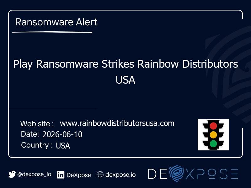 Play Ransomware Strikes Rainbow Distributors USA