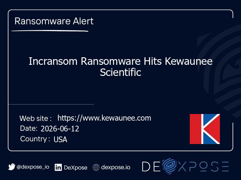 Incransom Ransomware Hits Kewaunee Scientific