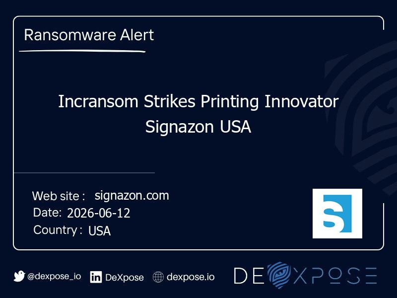 Incransom Strikes Printing Innovator Signazon USA