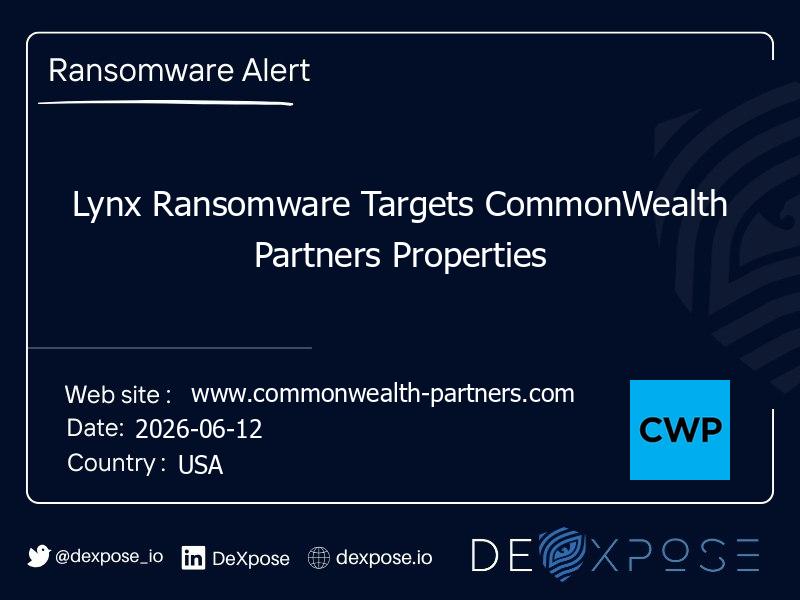 Lynx Ransomware Targets CommonWealth Partners Properties