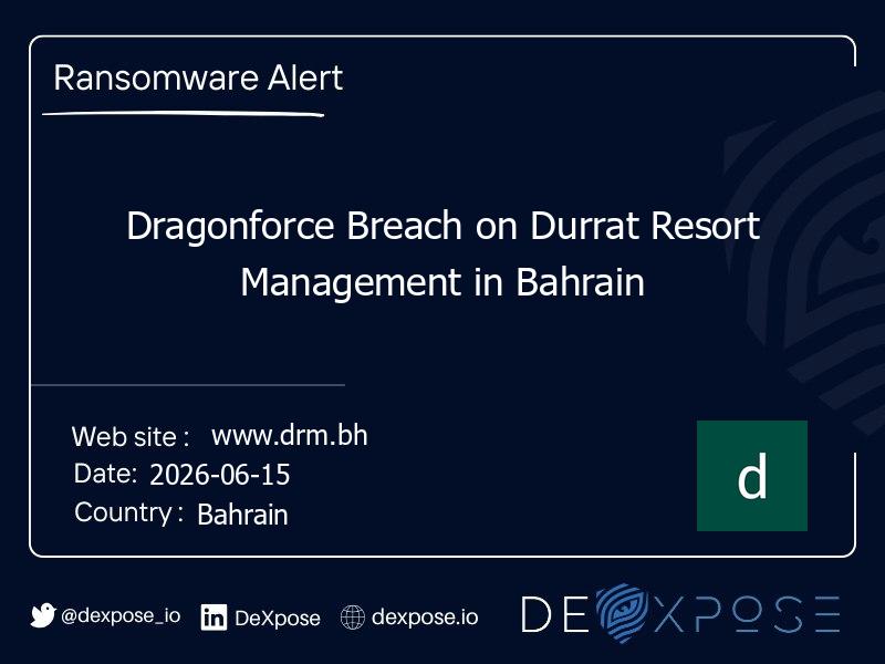 Dragonforce Breach on Durrat Resort Management in Bahrain