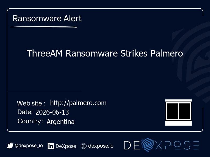ThreeAM Ransomware Strikes Palmero