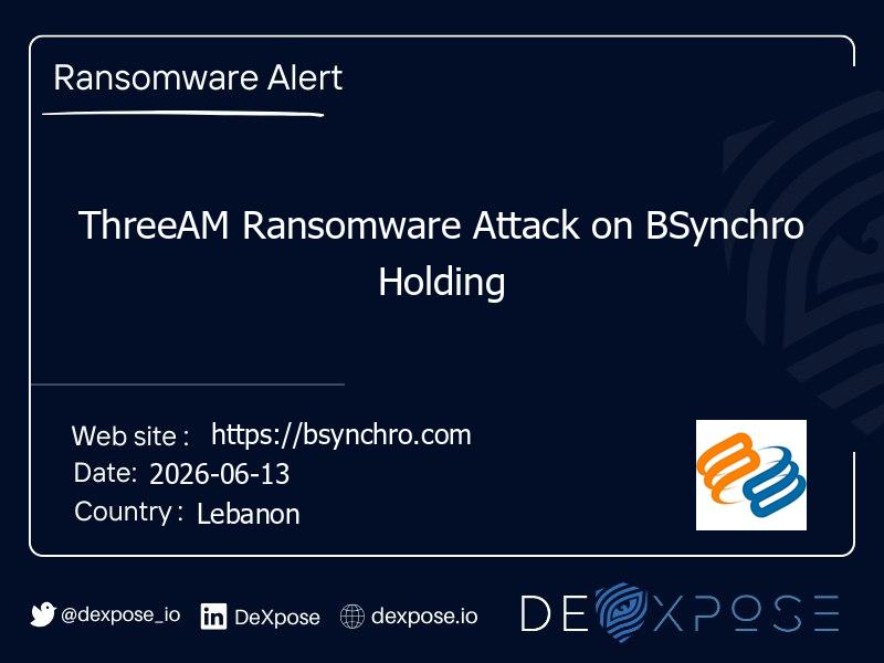 ThreeAM Ransomware Attack on BSynchro Holding