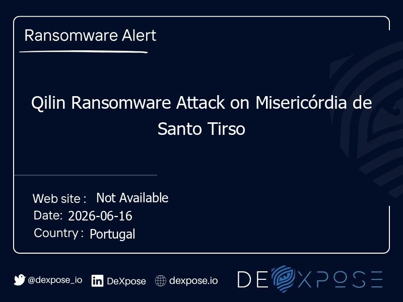 Qilin Ransomware Attack on Misericórdia de Santo Tirso