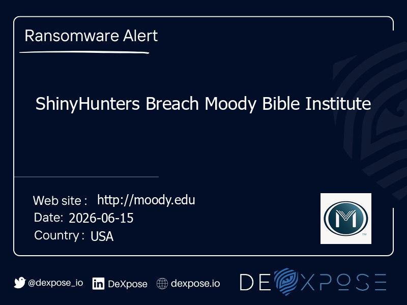 ShinyHunters Breach Moody Bible Institute