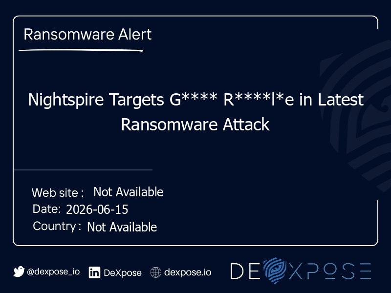 Nightspire Targets G**** R****l*e in Latest Ransomware Attack