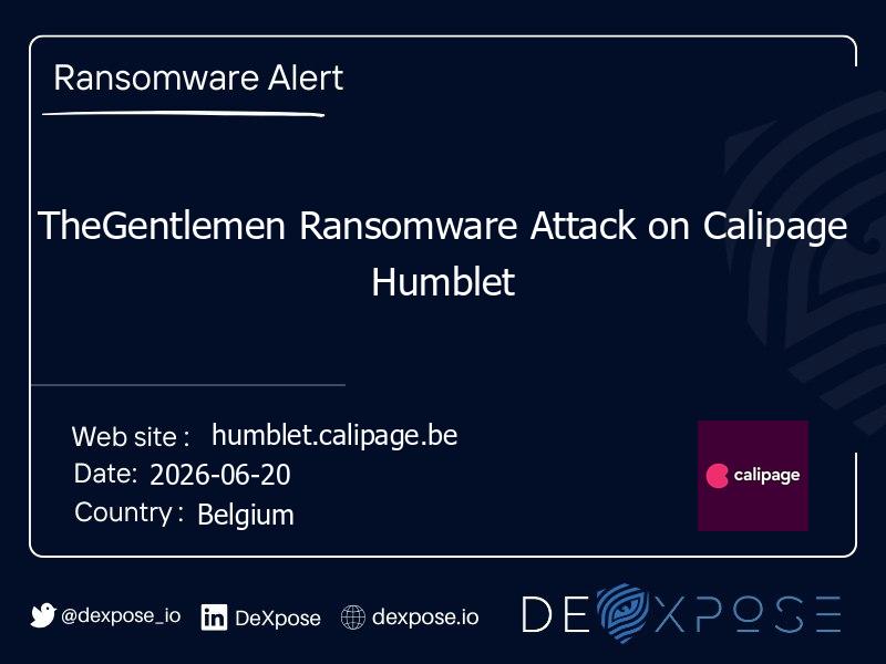 TheGentlemen Ransomware Attack on Calipage Humblet