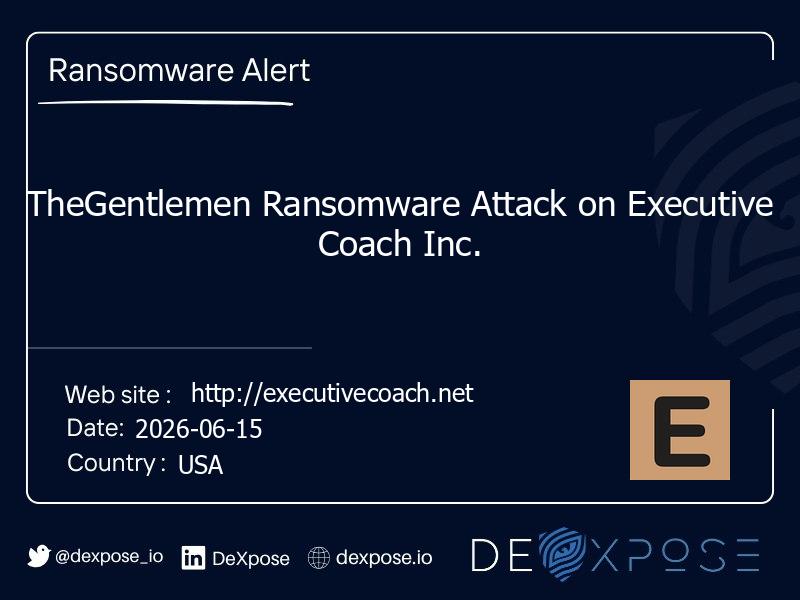 TheGentlemen Ransomware Attack on Executive Coach Inc.