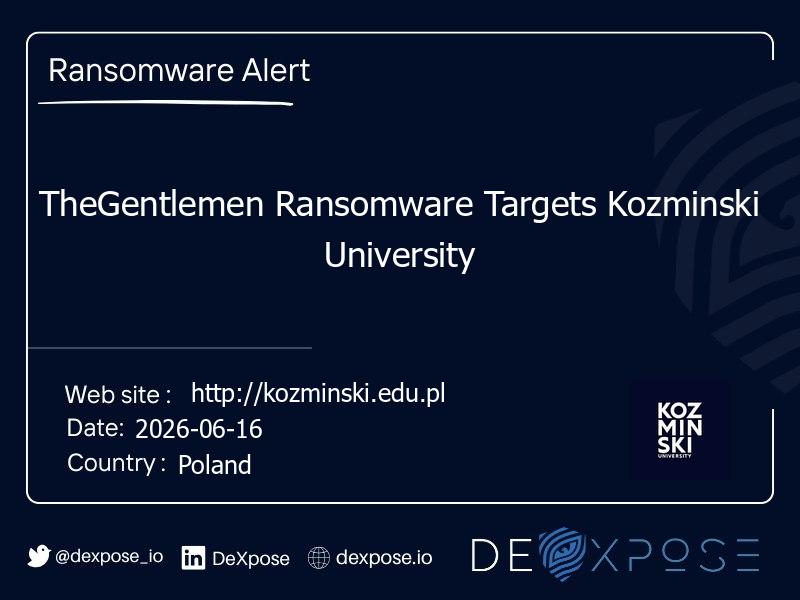 TheGentlemen Ransomware Targets Kozminski University