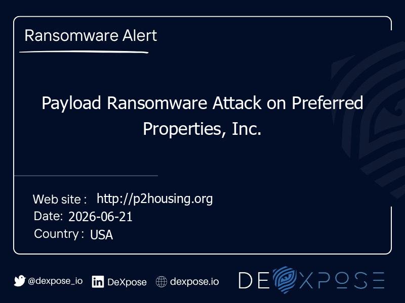 Payload Ransomware Attack on Preferred Properties, Inc.