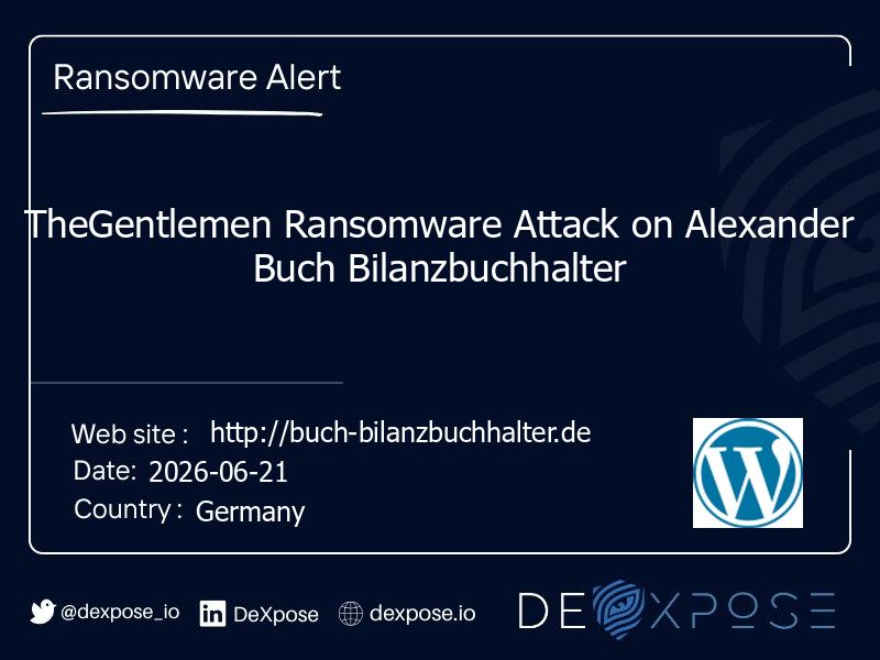 TheGentlemen Ransomware Attack on Alexander Buch Bilanzbuchhalter