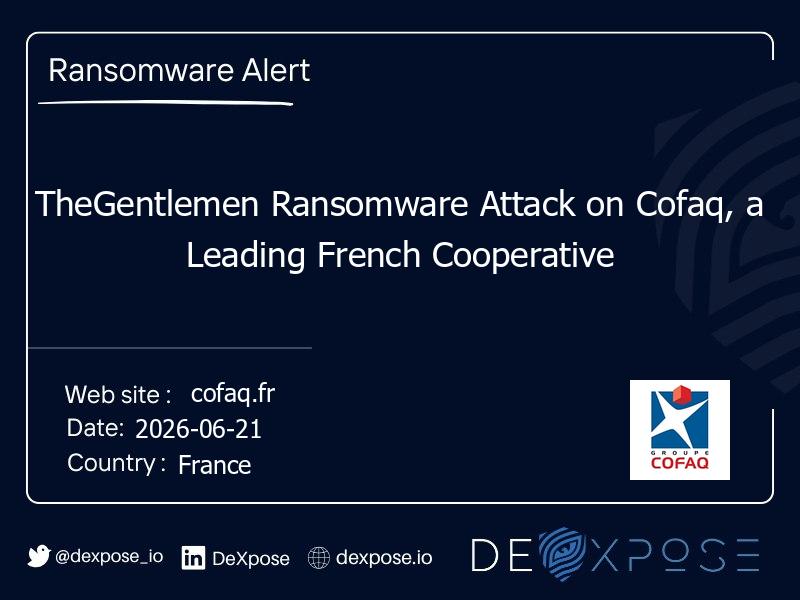 TheGentlemen Ransomware Attack on Cofaq, a Leading French Cooperative