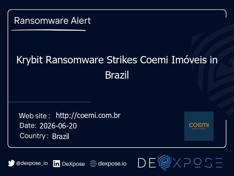 Krybit Ransomware Strikes Coemi Imóveis in Brazil