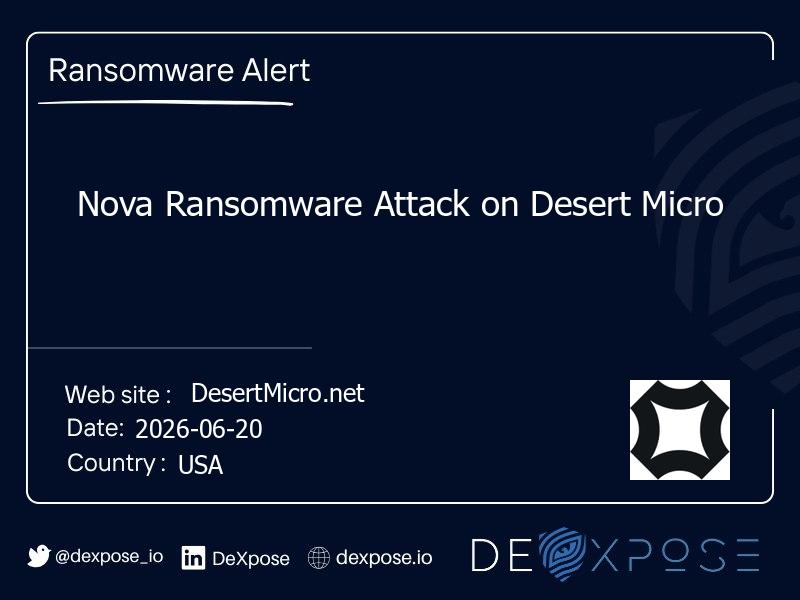 Nova Ransomware Attack on Desert Micro