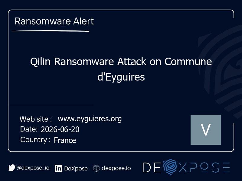 Qilin Ransomware Attack on Commune d'Eyguires