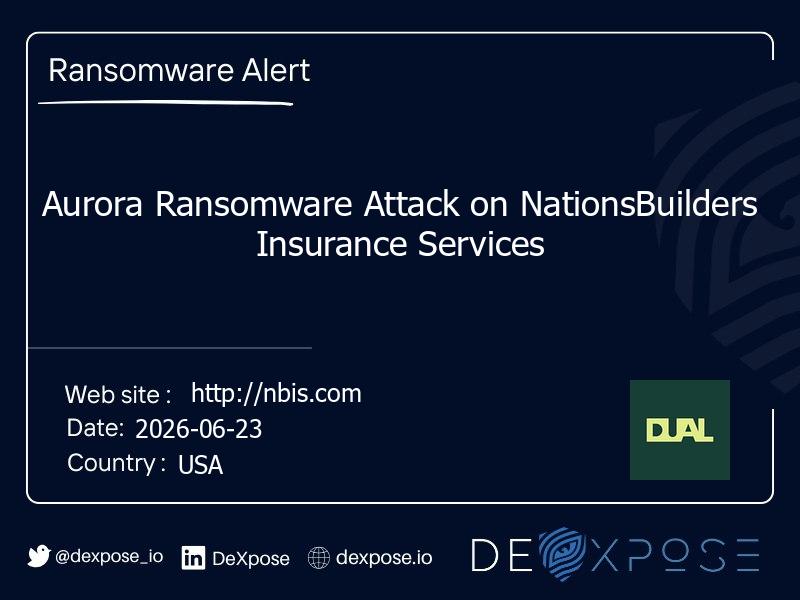 Aurora Ransomware Attack on NationsBuilders Insurance Services