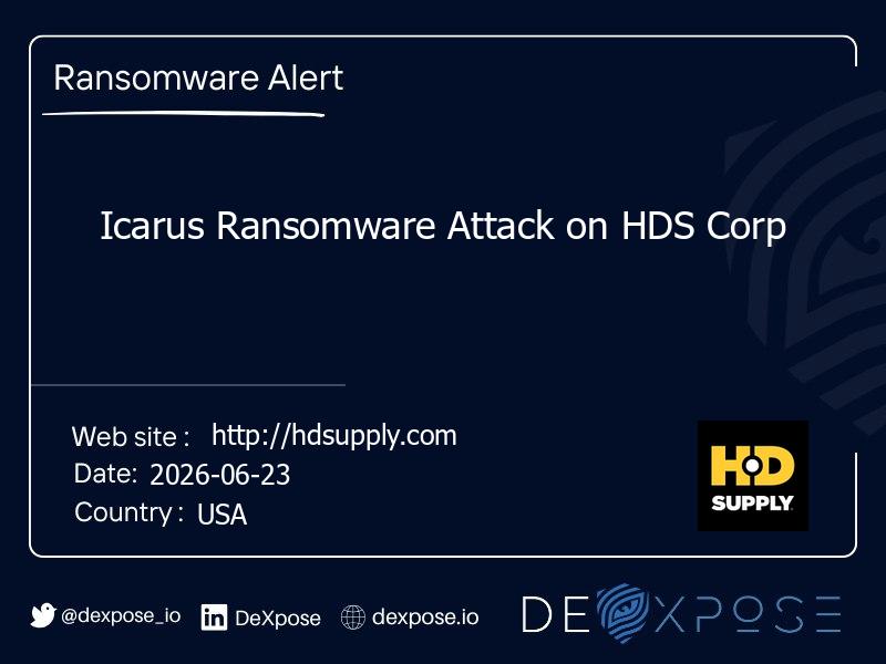Icarus Ransomware Attack on HDS Corp