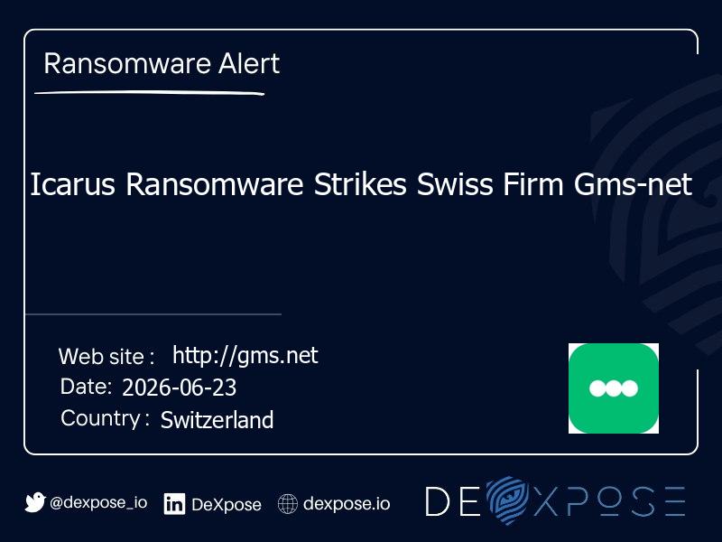 Icarus Ransomware Strikes Swiss Firm Gms-net