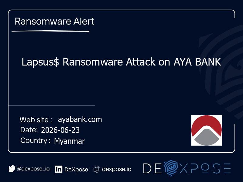 Lapsus$ Ransomware Attack on AYA BANK