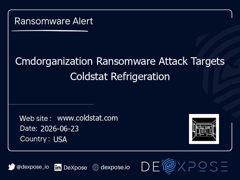 Cmdorganization Ransomware Attack Targets Coldstat Refrigeration