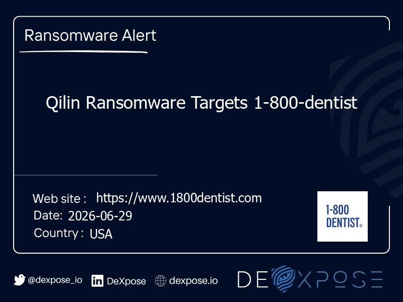 Qilin Ransomware Targets 1-800-dentist
