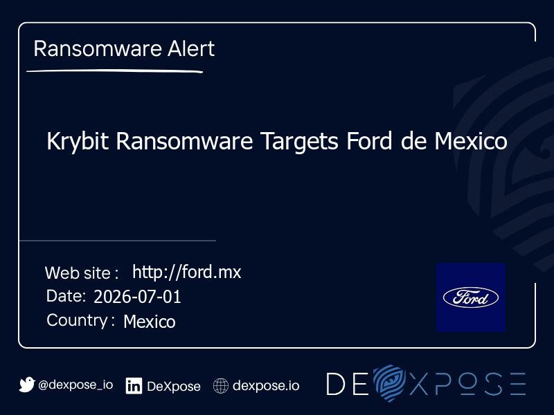 Krybit Ransomware Targets Ford de Mexico