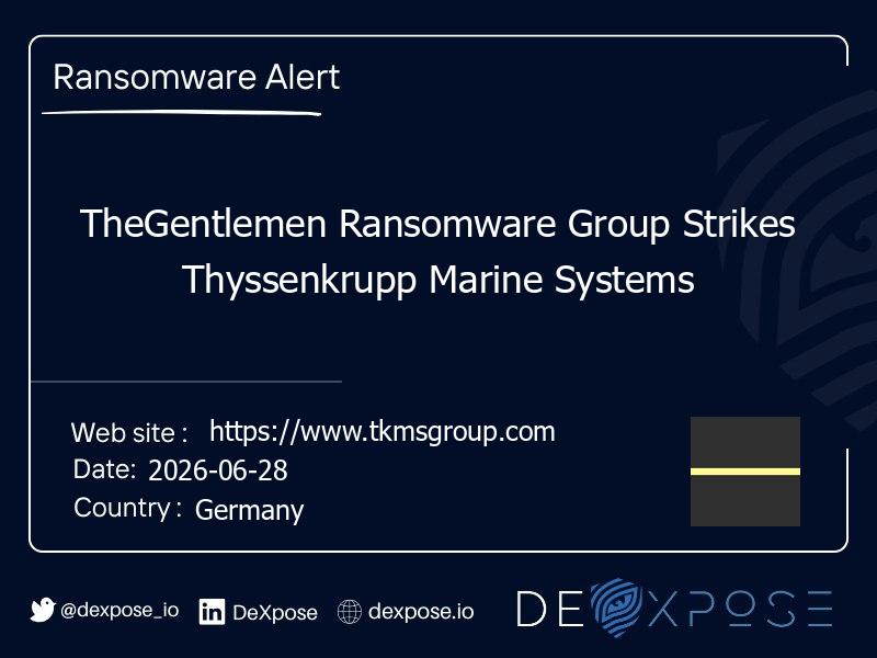 TheGentlemen Ransomware Group Strikes Thyssenkrupp Marine Systems