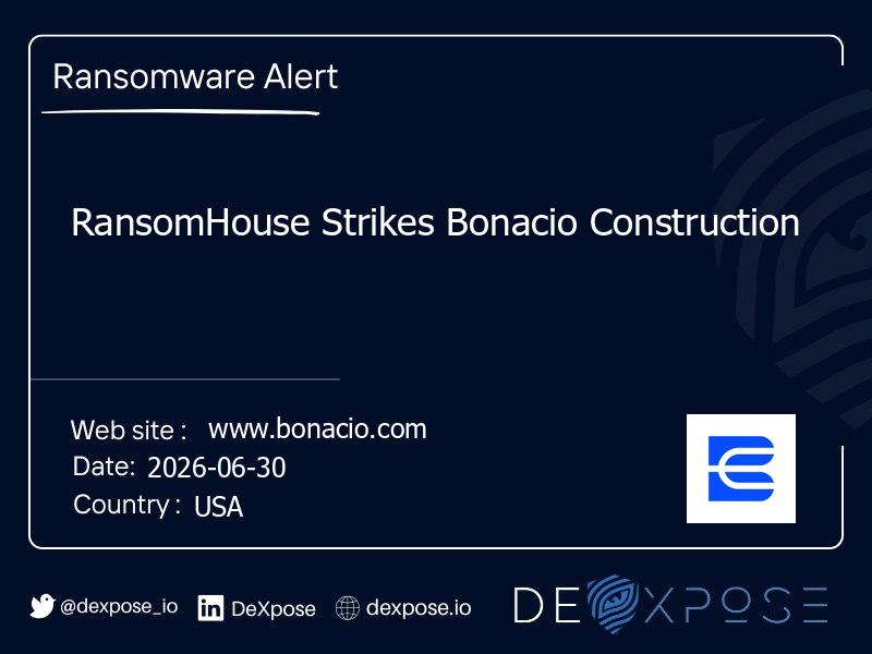 RansomHouse Strikes Bonacio Construction