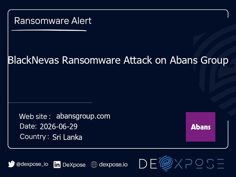 BlackNevas Ransomware Attack on Abans Group