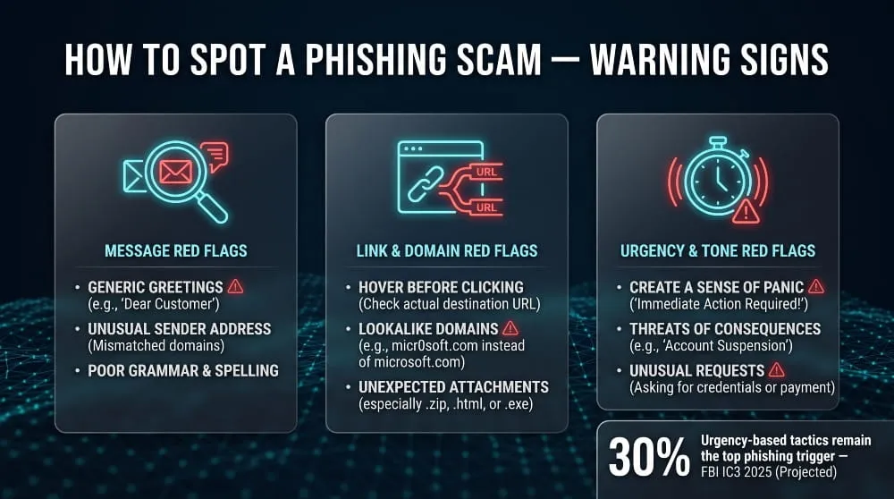 How to Spot a Phishing Scam, Warning Signs
