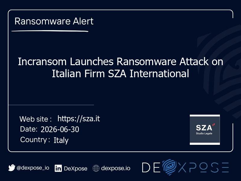 Incransom Launches Ransomware Attack on Italian Firm SZA International