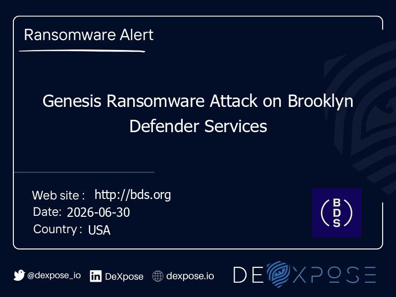 Genesis Ransomware Attack on Brooklyn Defender Services