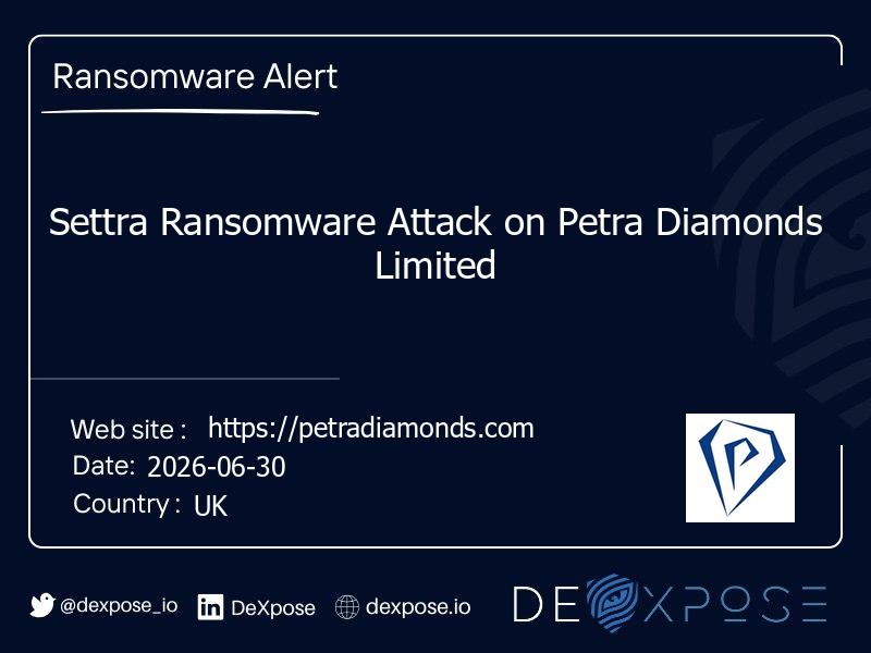 Settra Ransomware Attack on Petra Diamonds Limited