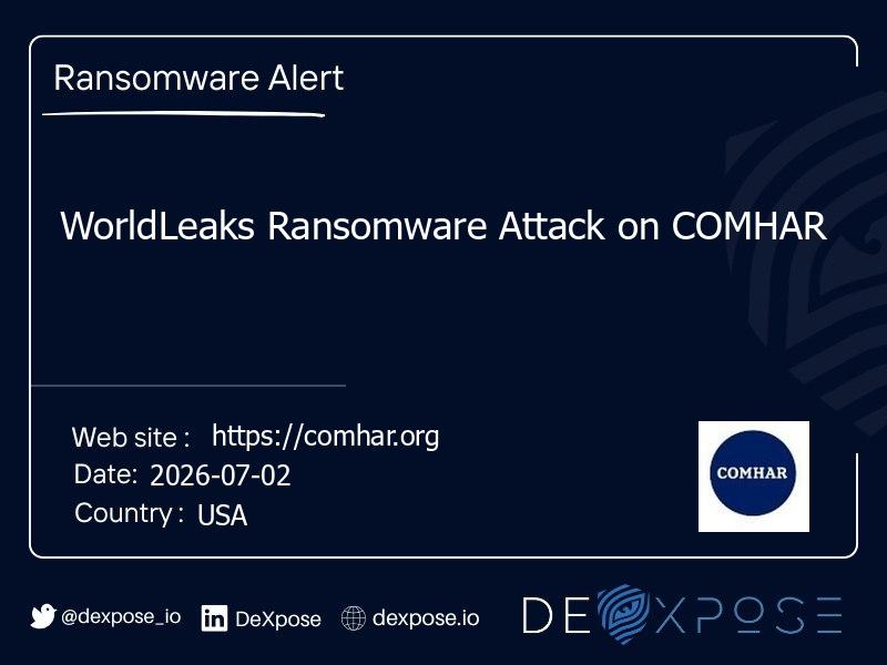 WorldLeaks Ransomware Attack on COMHAR
