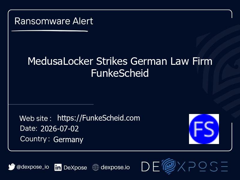 MedusaLocker Strikes German Law Firm FunkeScheid