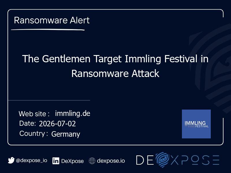 The Gentlemen Target Immling Festival in Ransomware Attack