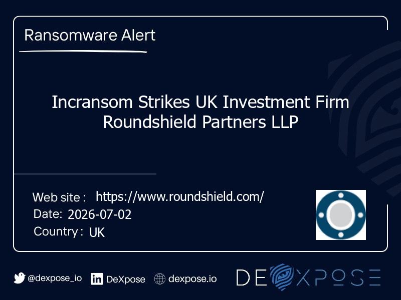 Incransom Strikes UK Investment Firm Roundshield Partners LLP
