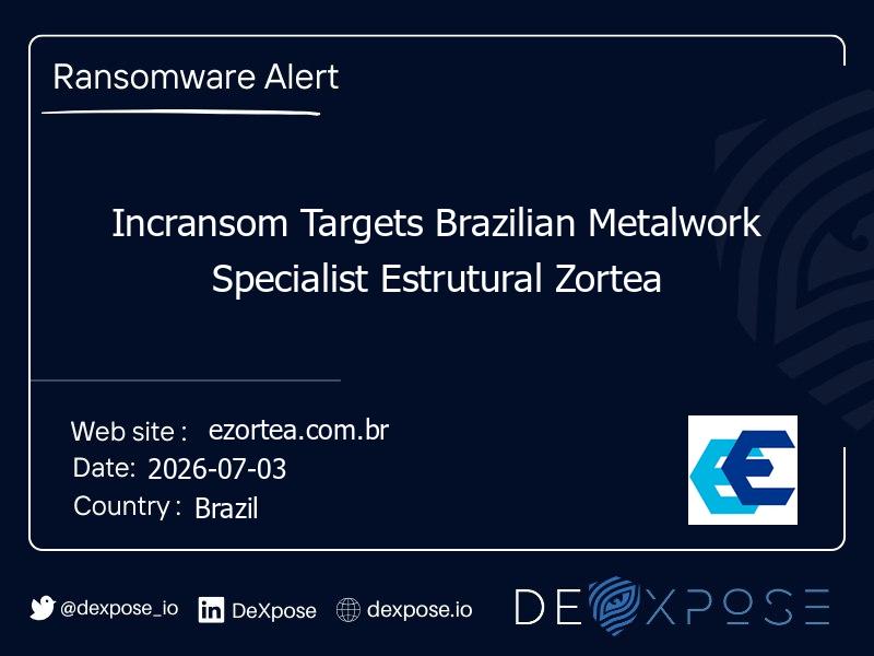 Incransom Targets Brazilian Metalwork Specialist Estrutural Zortea