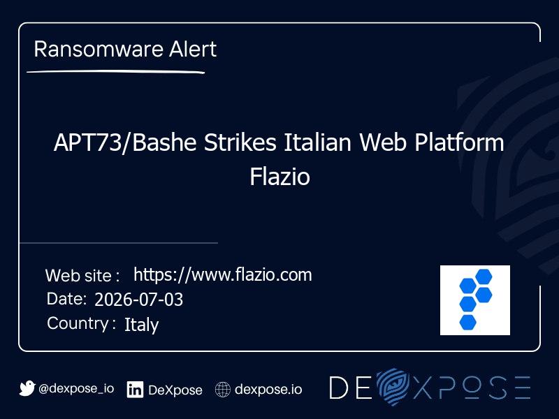 APT73/Bashe Strikes Italian Web Platform Flazio