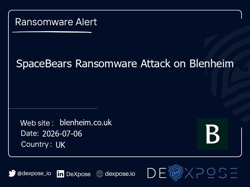 SpaceBears Ransomware Attack on Blenheim